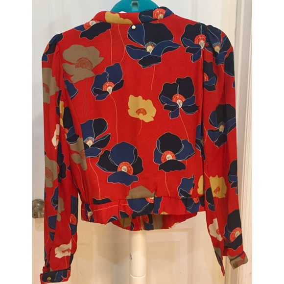 ANTHROPOLOGIE Harlyn Poppy-Print Bomber Jacket - Picture 2 of 4